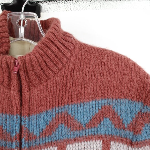 VTG Alafoss Icewool Sweater Womens Medium Wool Cardigan Full Zip nordic Iceland - Picture 2 of 13